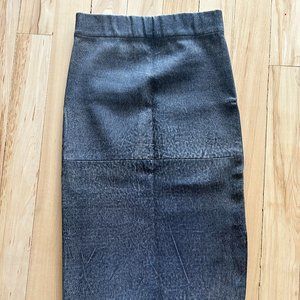 Zero + Maria Cornejo Blue-Grey Lambskin Skirt